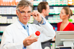 Pharmacist holding a medicine